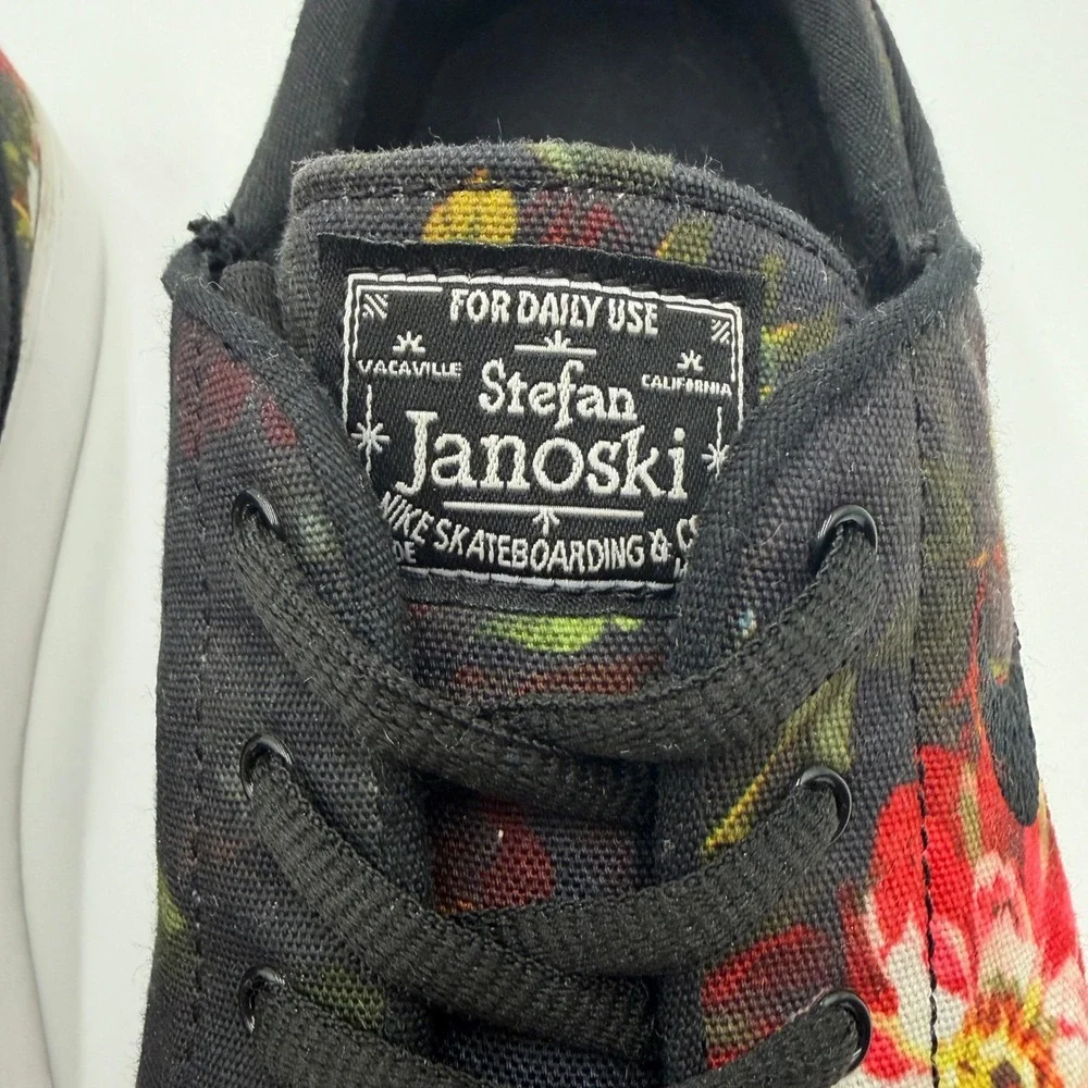 Nike SB Stefan Janoski Floral Canvas Skate Shoes Mens 10.5 Black Multi Skate